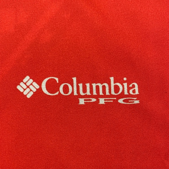 Columbia PFG Performance Fishing Gear Men's Vibrant Red Long Sleeve Tee - Picture 7 of 11